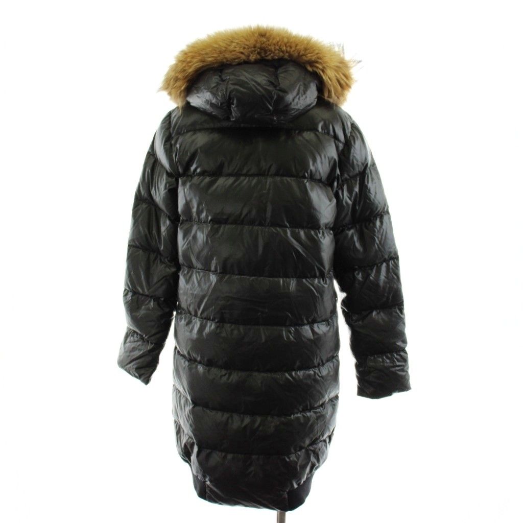 Moncler Lucie Down Coat Long Length Hooded 00 Black 91 — view 3