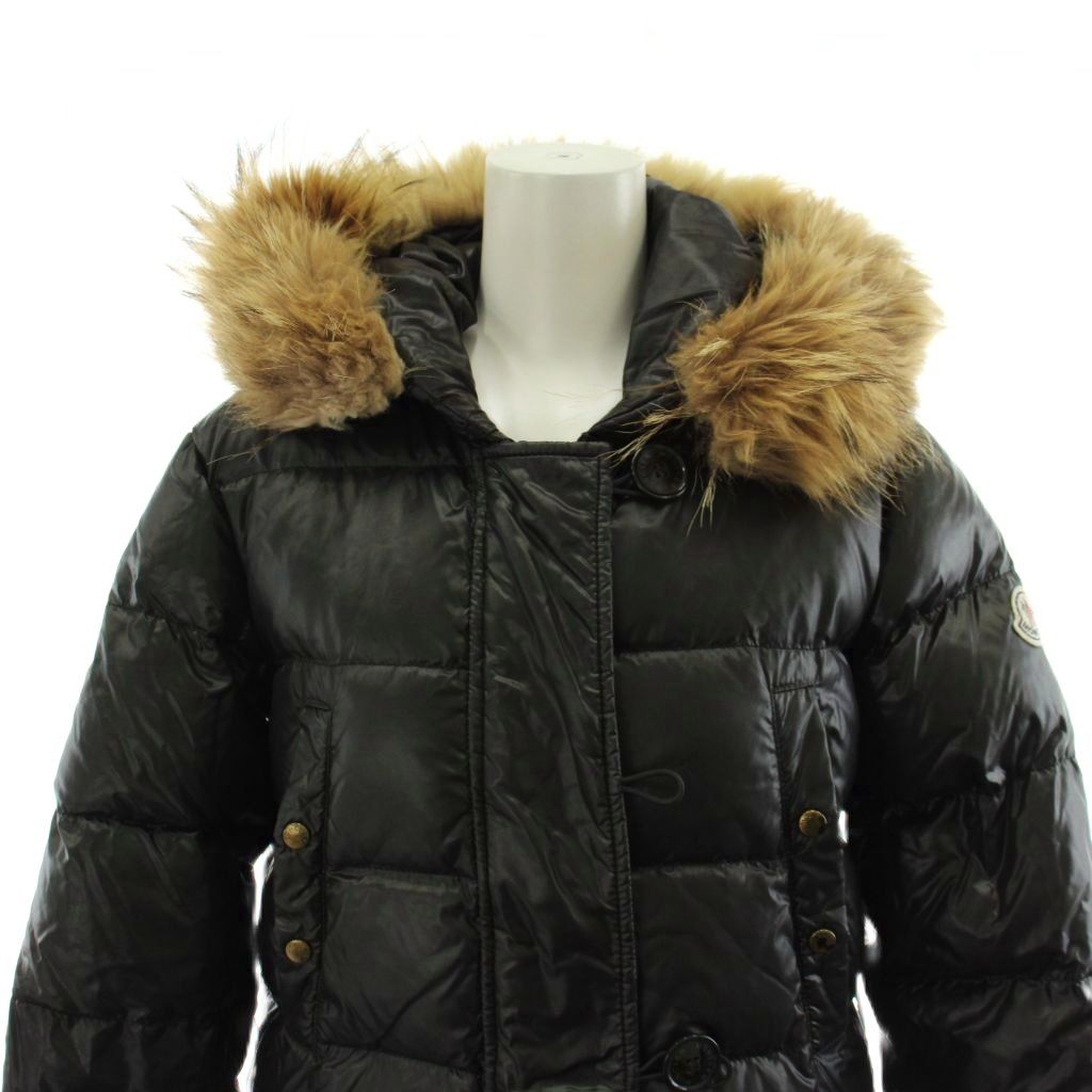 Moncler Lucie Down Coat Long Length Hooded 00 Black 91 — view 6