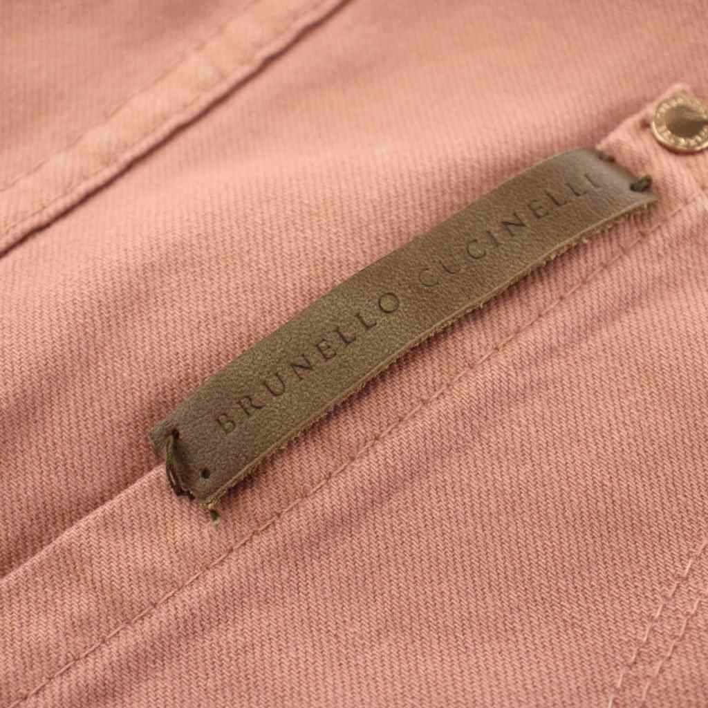 Brunello Cucinelli Denim Pants Jeans Cutoff Zip Fly Pink — view 6