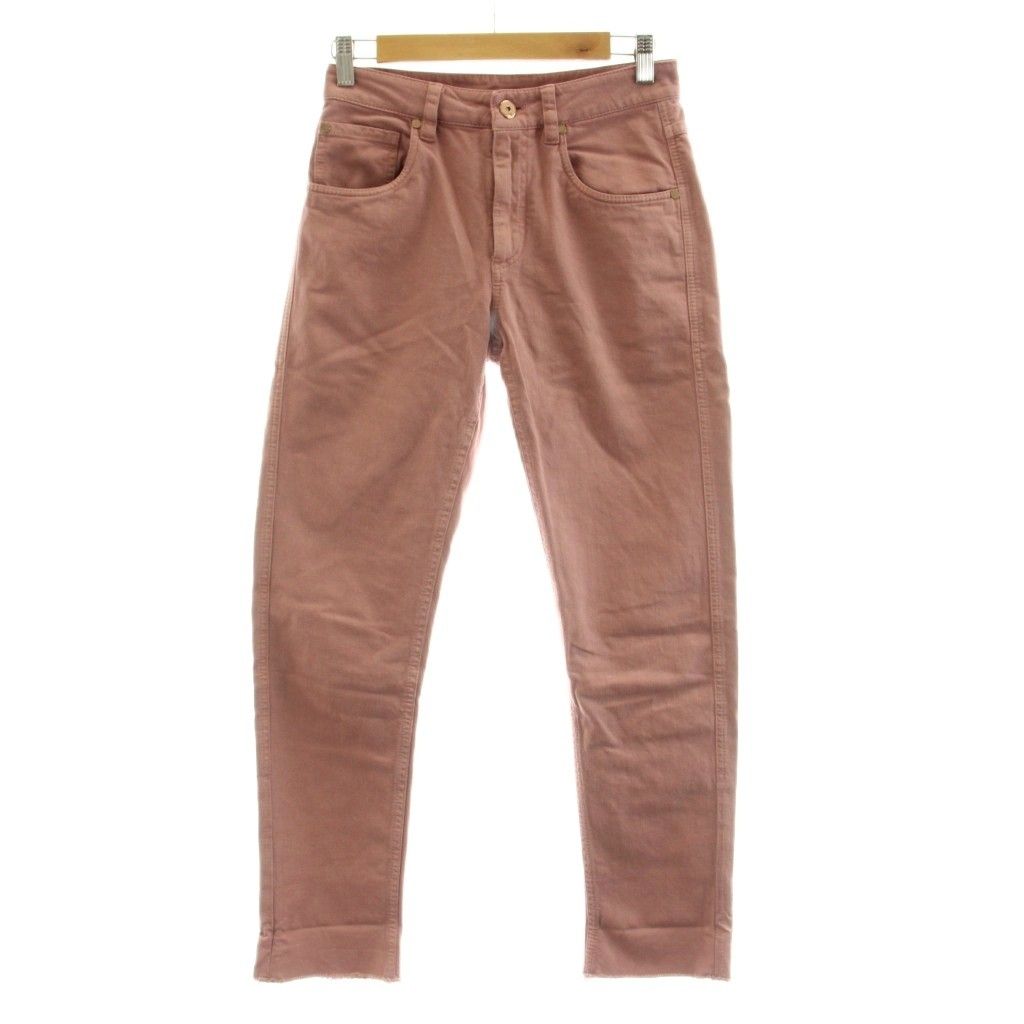 Brunello Cucinelli Denim Pants Jeans Cutoff Zip Fly Pink