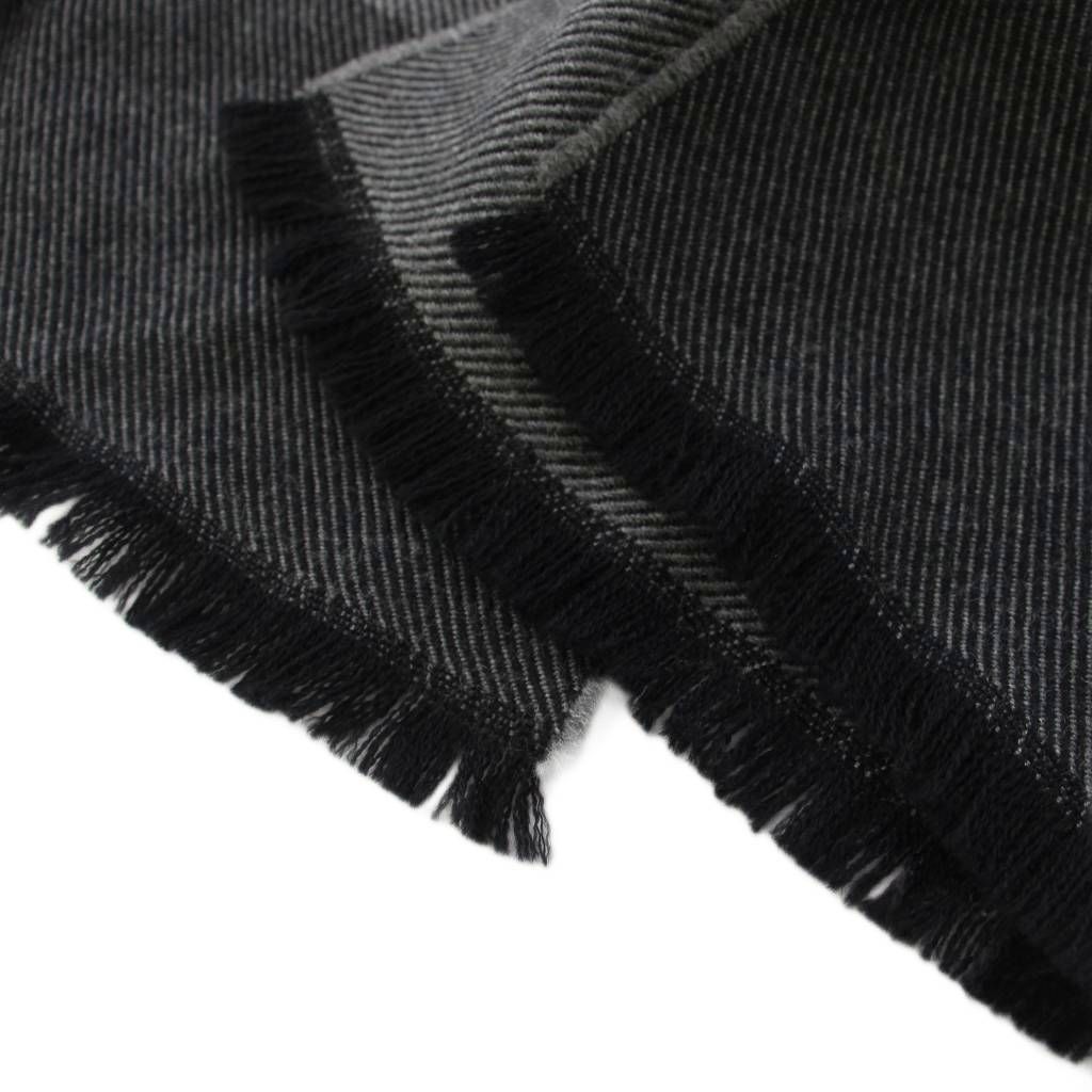 Gucci GG Pattern Scarf Shawl Wool Black TK — view 4