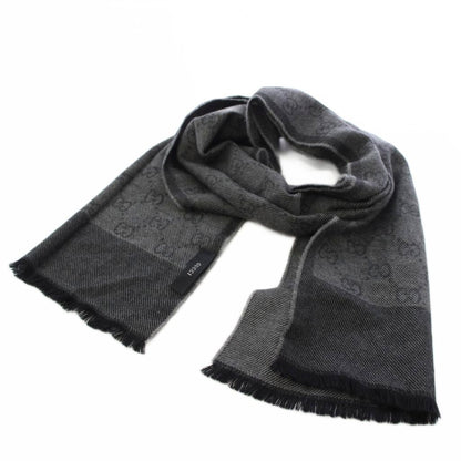 Gucci GG Pattern Scarf Shawl Wool Black TK