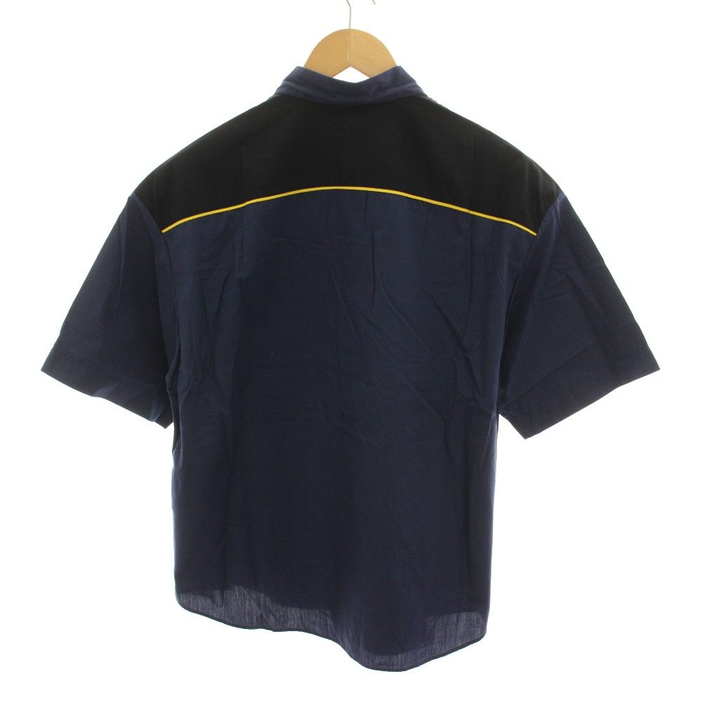 Prada Shirt Short Sleeve Chest Pocket S Navy Yellow YT — view 2