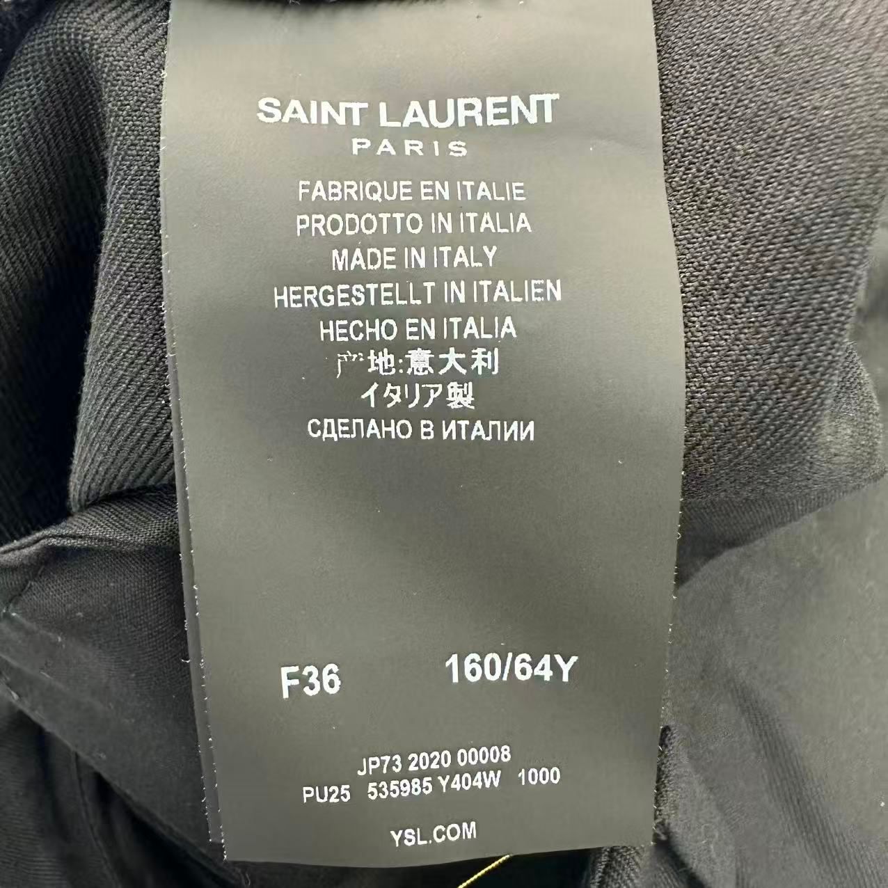 Saint Laurent Tapered Pants Wool Black 36 — view 6