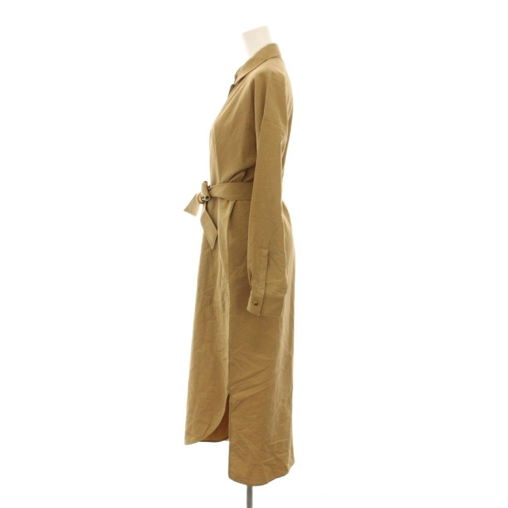 Max Mara Shirt Dress Long Maxi Length 38 Brown Light Sleeve YM — view 3