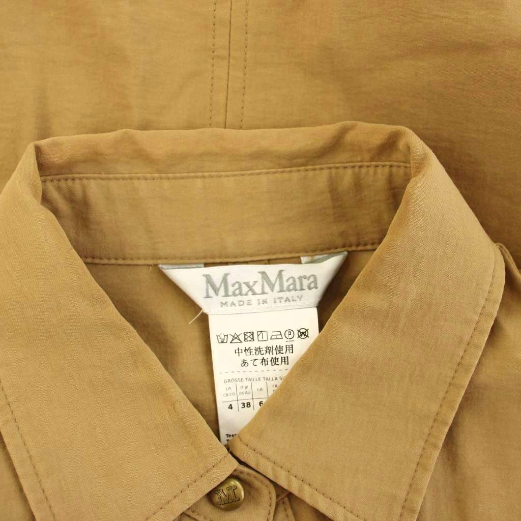 Max Mara Shirt Dress Long Maxi Length 38 Brown Light Sleeve YM — view 5