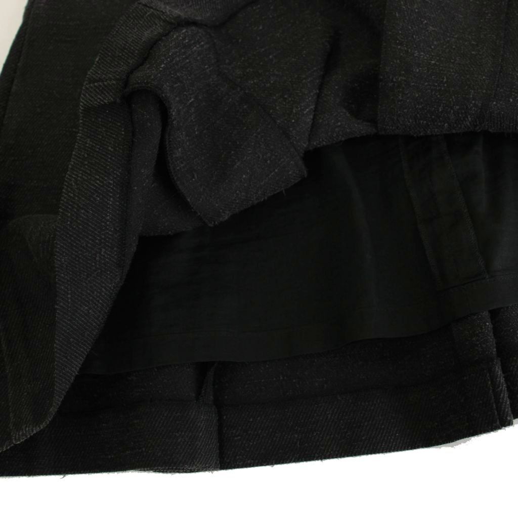 Chanel Silk Skirt Knee Length Flare Mermaid Silhouette CC Logo 34 Black Dark — view 6