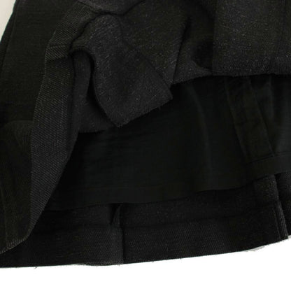 Chanel Silk Skirt Knee Length Flare Mermaid Silhouette CC Logo 34 Black Dark — view 6