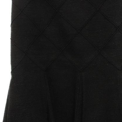 Chanel Silk Skirt Knee Length Flare Mermaid Silhouette CC Logo 34 Black Dark — view 7