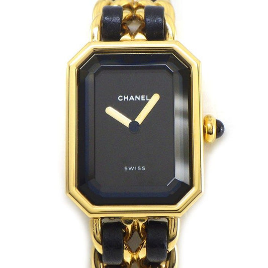 Chanel Watch Premier M Octagonal Black Dial Chain Breath Leather