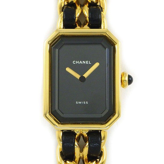 Chanel Watch Premier M Octagonal Black Dial Chain Breath Leather