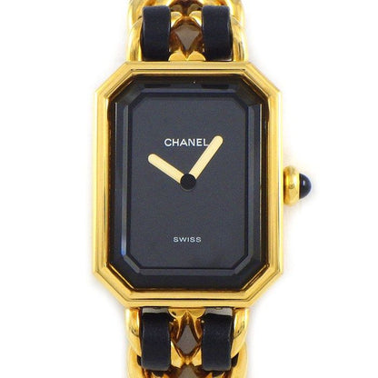 Chanel Watch Premier M Octagonal Black Dial Chain Breath Leather