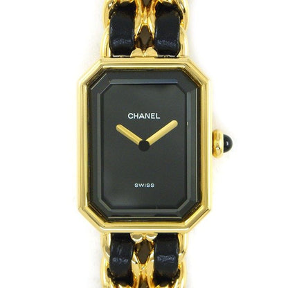 Chanel Watch Premier M Octagonal Black Dial Chain Breath Leather