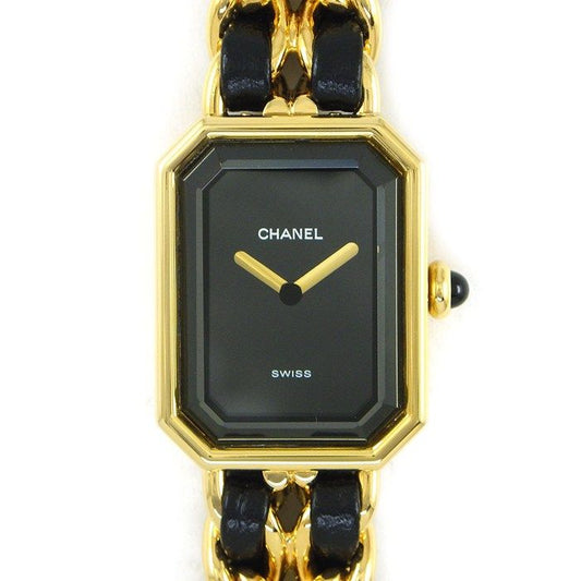 Chanel Watch Premier M Octagonal Black Dial Chain Breath Leather