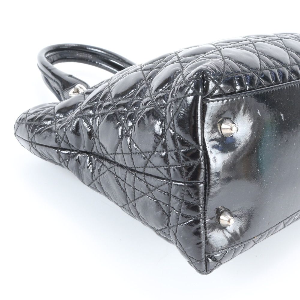Dior Lady Cannage Leather Tote Shoulder Black — view 6