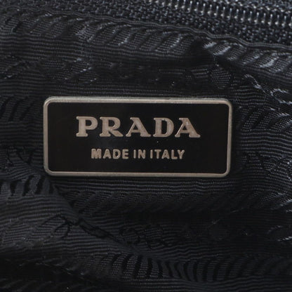 Prada Tessuto Nylon Triangle Logo Leather Backpack Black — view 8
