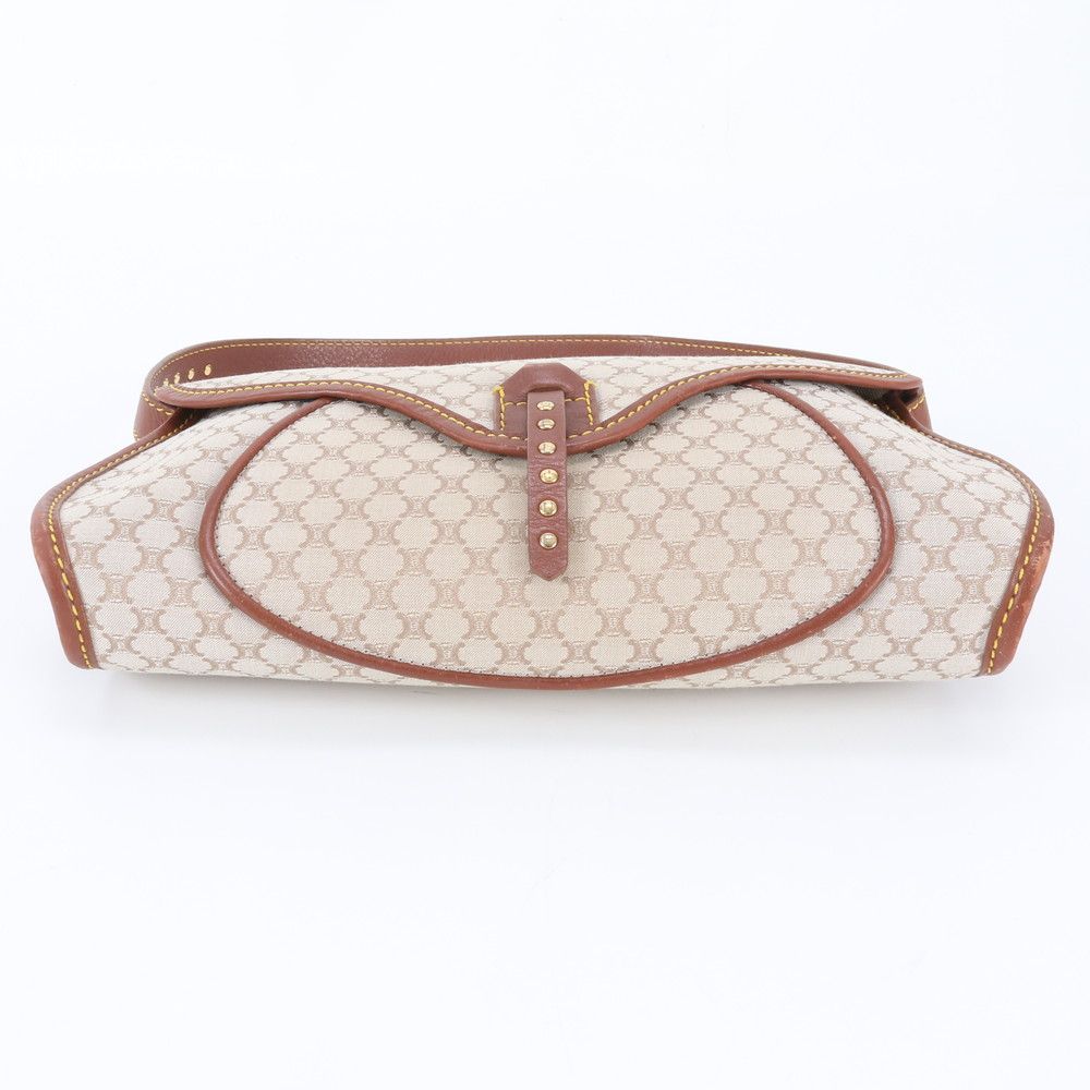 Celine Vintage Macadam Triomphe Leather Shoulder Bag Hand — view 5