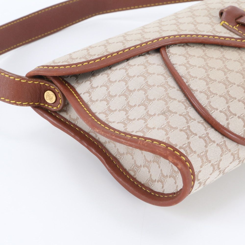 Celine Vintage Macadam Triomphe Leather Shoulder Bag Hand — view 6