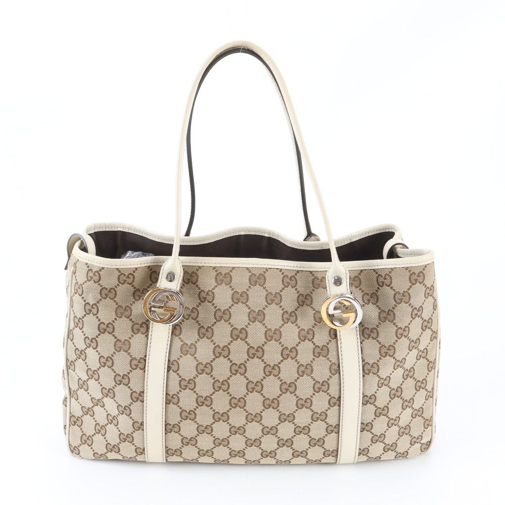 Gucci GG Canvas Twins Leather Tote Shoulder Hand — view 3