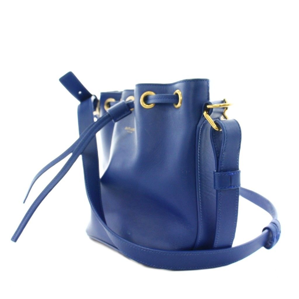 Saint Laurent Paris Eddie Era Emmanuel Bucket Bag 2-Way Leather Blue — view 4