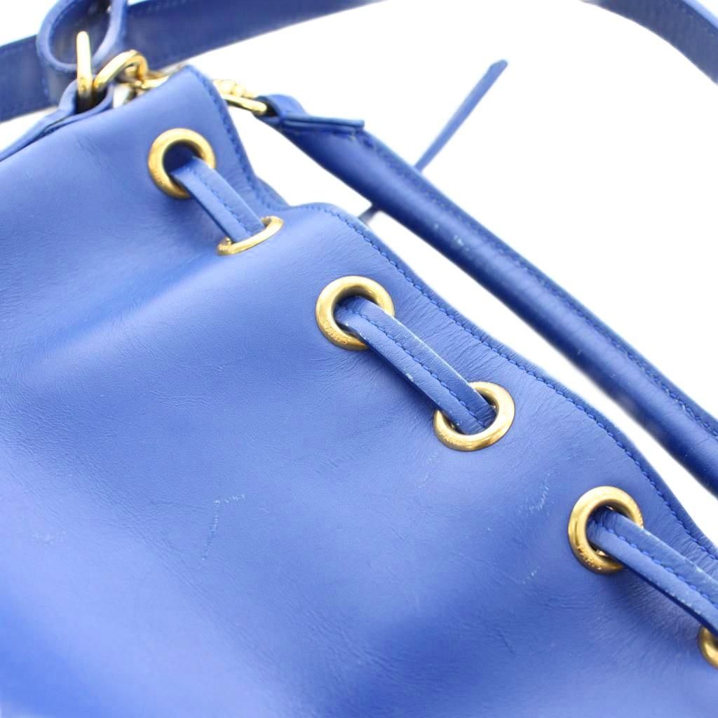 Saint Laurent Paris Eddie Era Emmanuel Bucket Bag 2-Way Leather Blue — view 8