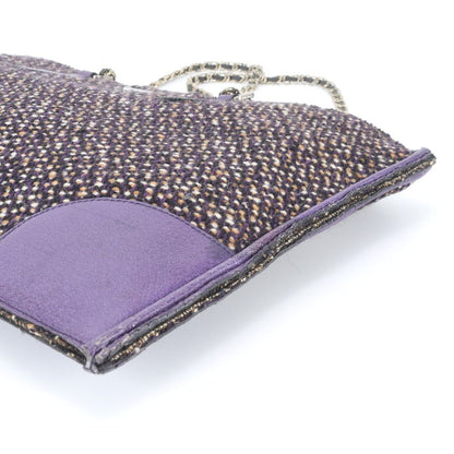 Prada Tweed Leather 2-Way Tote Crossbody Chain Shoulder Hand — view 4