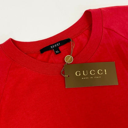 Gucci Side Ribbon Crew Neck Short Sleeve T-Shirt XL Red Cotton — view 8