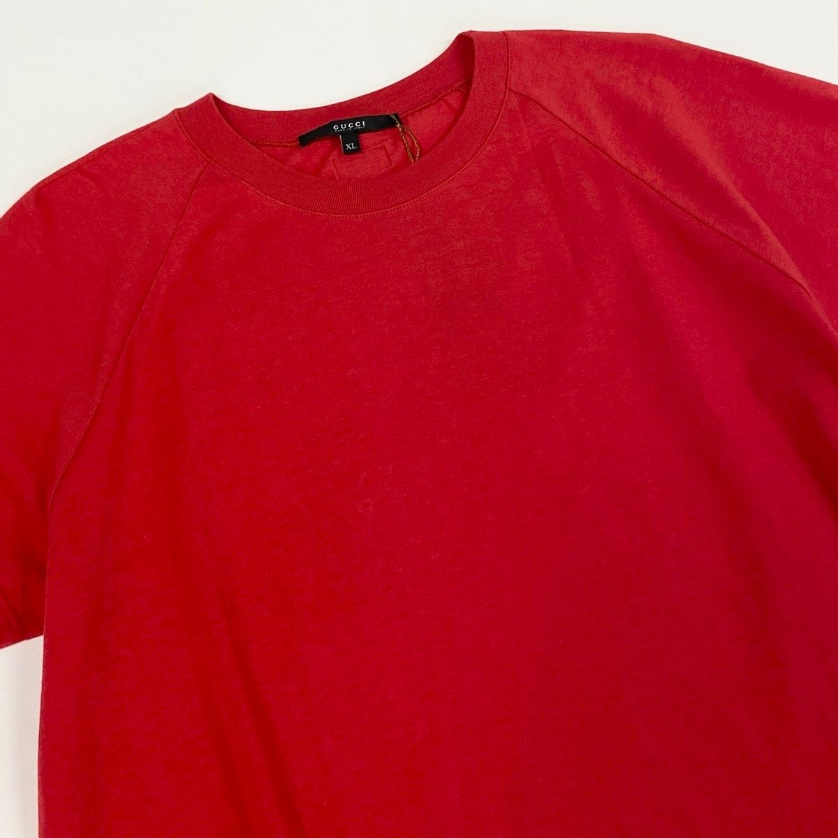 Gucci Side Ribbon Crew Neck Short Sleeve T-Shirt XL Red Cotton — view 4