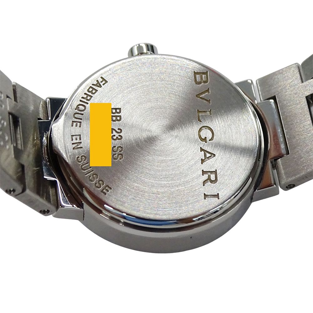 Bvlgari Watch Diamond Quartz Stainless Steel Silver Black Round Polished — view 8