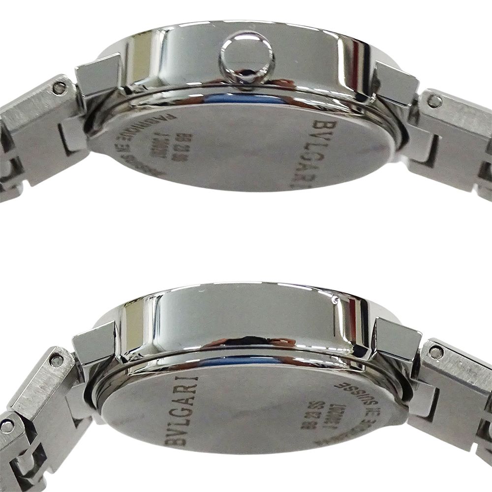 Bvlgari Watch Diamond Quartz Stainless Steel Silver Black Round Polished — view 3