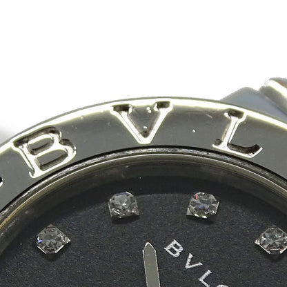 Bvlgari Watch Diamond Quartz Stainless Steel Silver Black Round Polished — view 7
