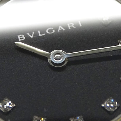 Bvlgari Watch Diamond Quartz Stainless Steel Silver Black Round Polished — view 9