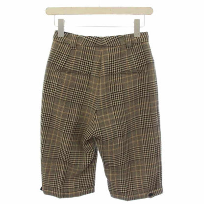 Saint Laurent Paris Shorts Zip Fly Plaid Wool 155 Beige — view 2