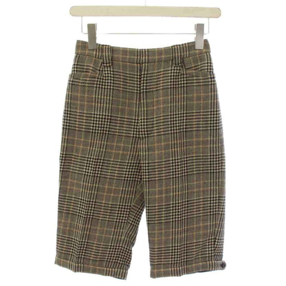 Saint Laurent Paris Shorts Zip Fly Plaid Wool 155 Beige