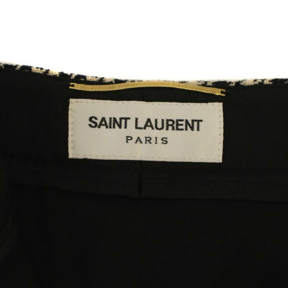 Saint Laurent Paris Shorts Zip Fly Plaid Wool 155 Beige — view 3