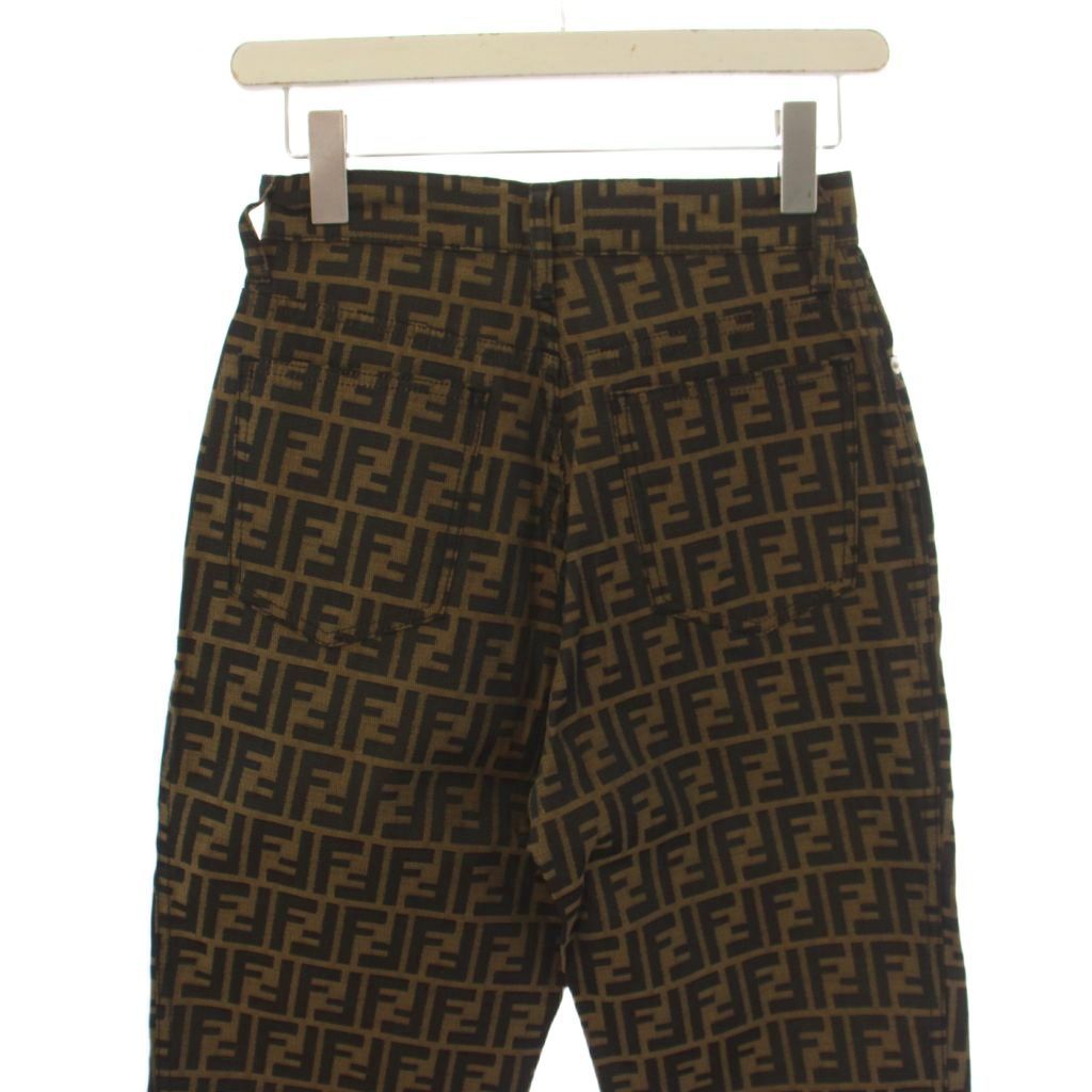 Fendi Trousers Pants Zip Fly Zucca Pattern 27 Brown — view 6