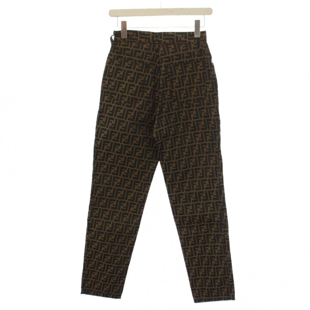 Fendi Trousers Pants Zip Fly Zucca Pattern 27 Brown — view 2