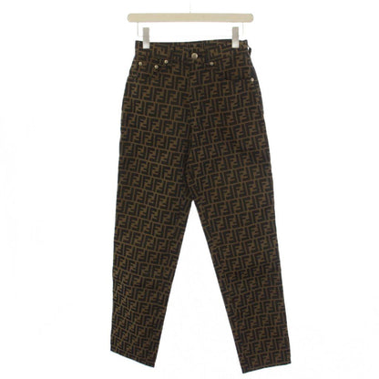 Fendi Trousers Pants Zip Fly Zucca Pattern 27 Brown