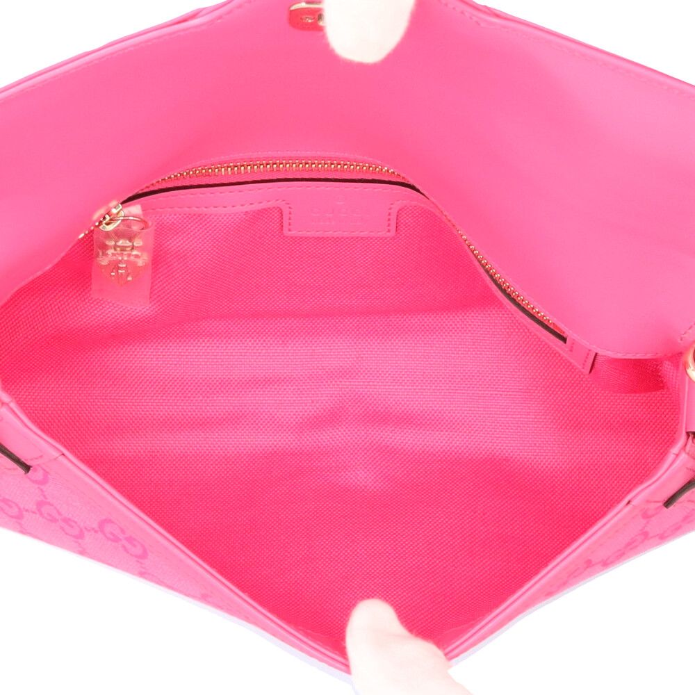 Gucci Mini Shoulder Bag Luce Bag GG Canvas Pink — view 6