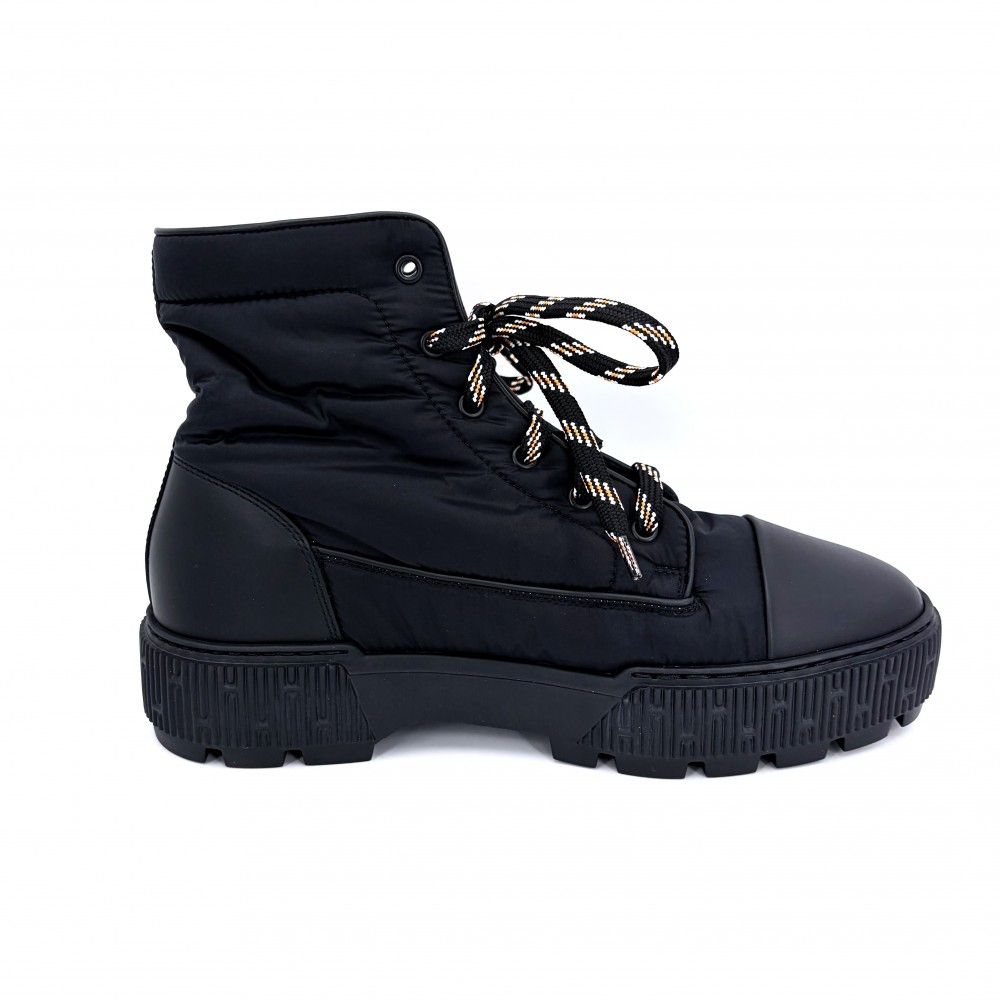 Hermes Boots Fresh Short Shoes 41.5 Nylon Leather Black Autumn Winter — view 3