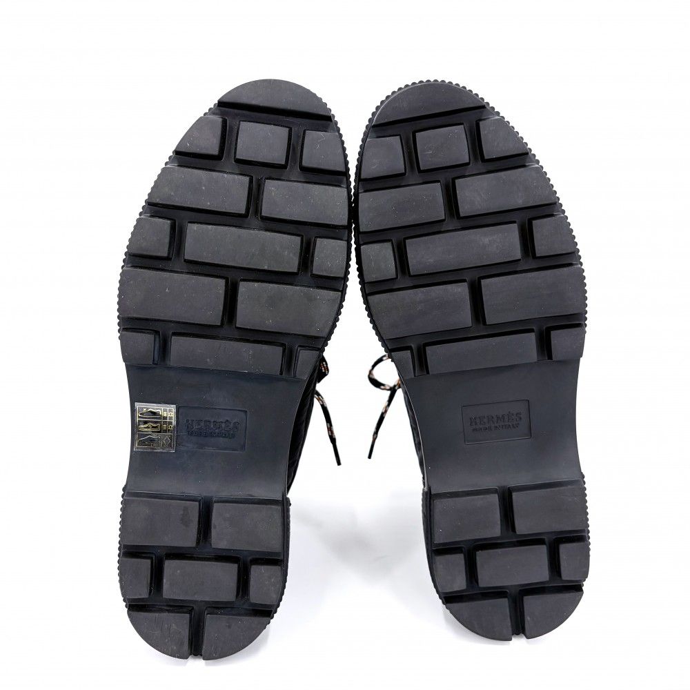 Hermes Boots Fresh Short Shoes 41.5 Nylon Leather Black Autumn Winter — view 5