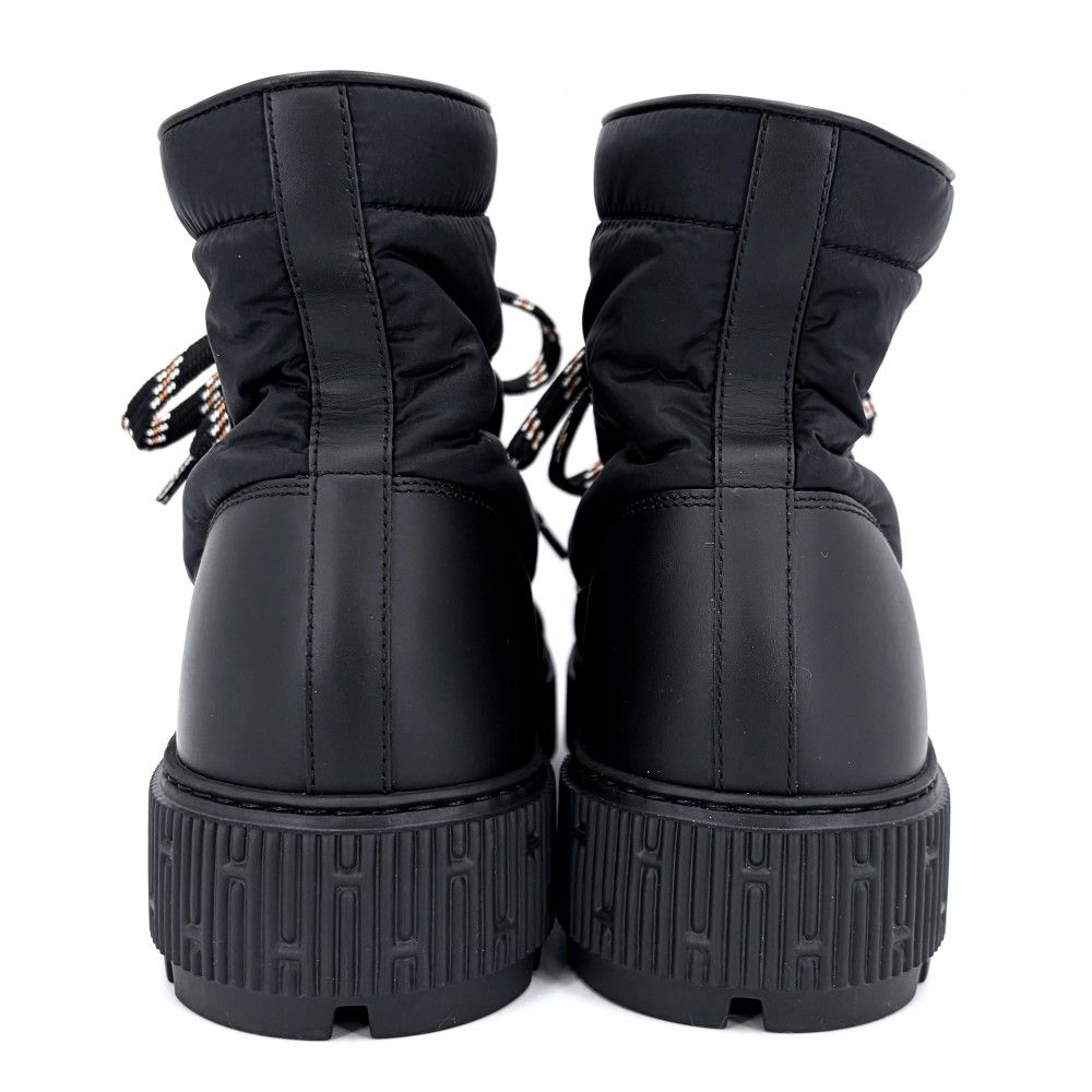 Hermes Boots Fresh Short Shoes 41.5 Nylon Leather Black Autumn Winter — view 2