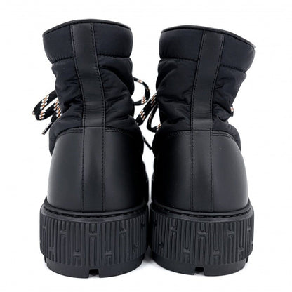 Hermes Boots Fresh Short Shoes 41.5 Nylon Leather Black Autumn Winter — view 2
