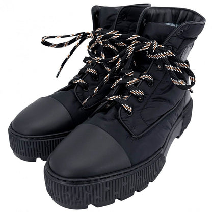 Hermes Boots Fresh Short Shoes 41.5 Nylon Leather Black Autumn Winter