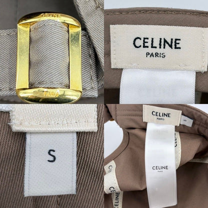 Celine Cap Triomphe Baseball Cap Logo S Hat Cotton Beige Gold — view 4