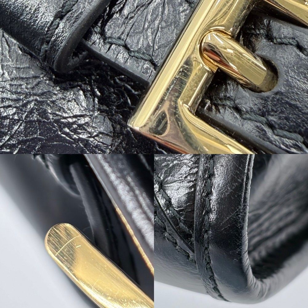 Prada 2-Way Boni Mini Shoulder Bag Crossbody Triangle Logo Tote Leather Black — view 6