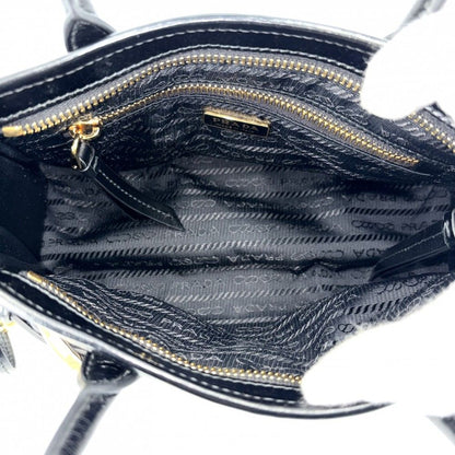 Prada 2-Way Boni Mini Shoulder Bag Crossbody Triangle Logo Tote Leather Black — view 4
