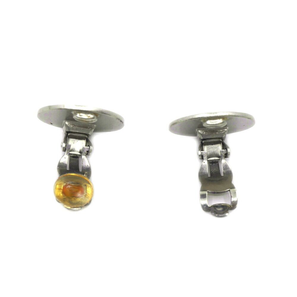 Chanel CC Logo Earrings 00c Silver Black Metal — view 2