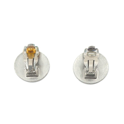Chanel CC Logo Earrings 00c Silver Black Metal — view 3