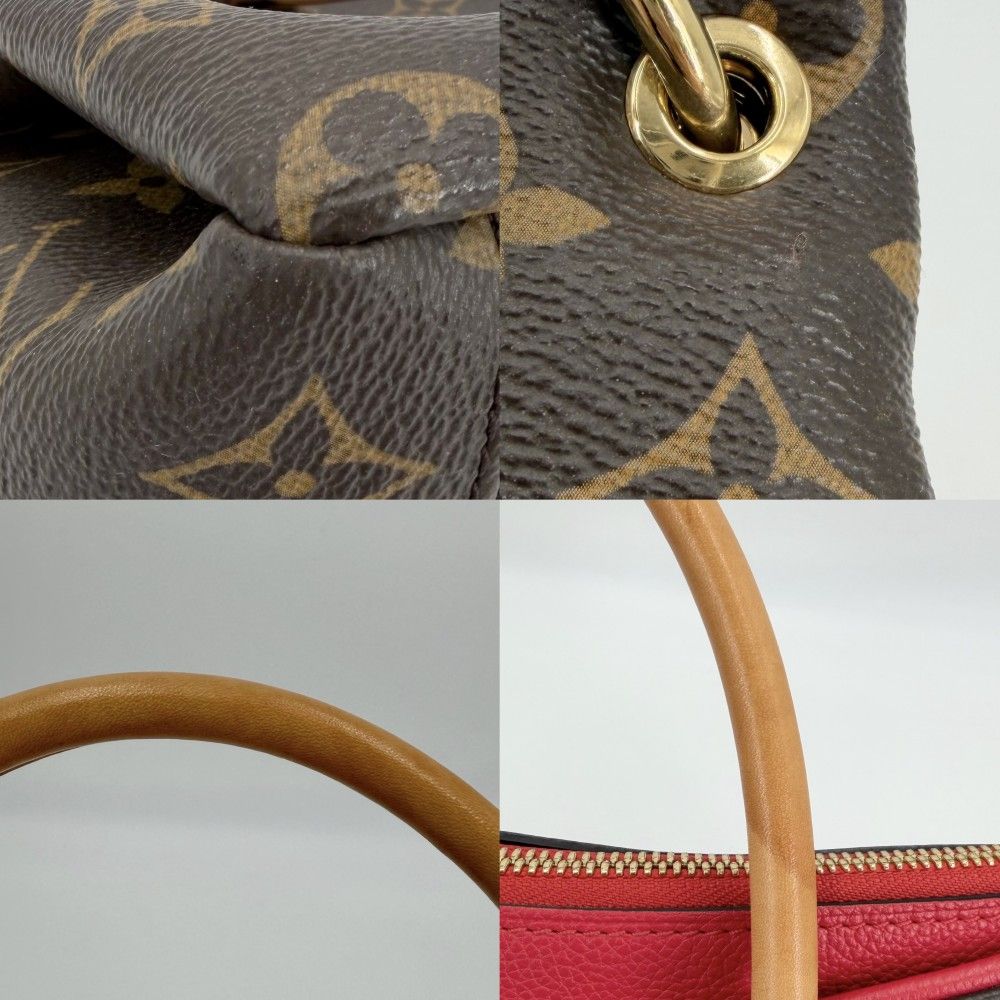 Louis Vuitton 2-Way Monogram Pallas Shoulder Bag Brown Red Gold — view 6